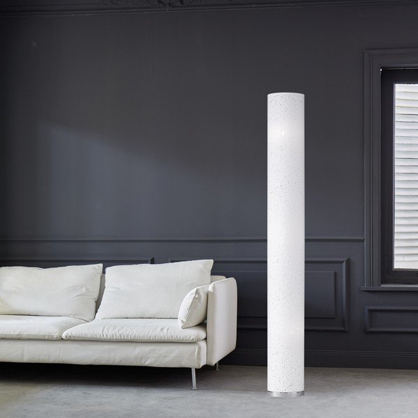 Biela stojacia lampa s textilným tienidlom (výška  156 cm) Thor – Fischer & Honsel-image-3
