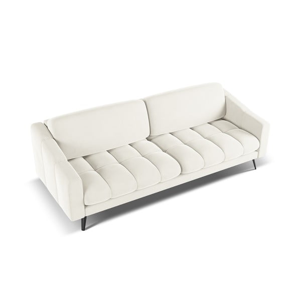 Biela zamatová pohovka 238 cm Nalu – Makamii-image-3