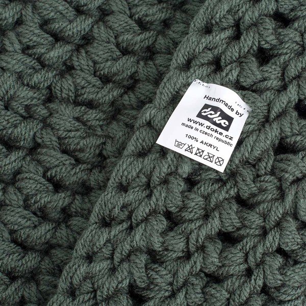 Olivovozelený ručne háčkovaný kruhový nákrčník DOKE Tommy-image-2