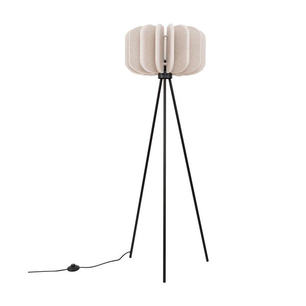 Béžová stojacia lampa s textilným tienidlom (výška  134 cm) Elom – Sollux