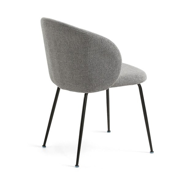 Sivé čalúnené jedálenské kreslo Minna – Kave Home-image-4