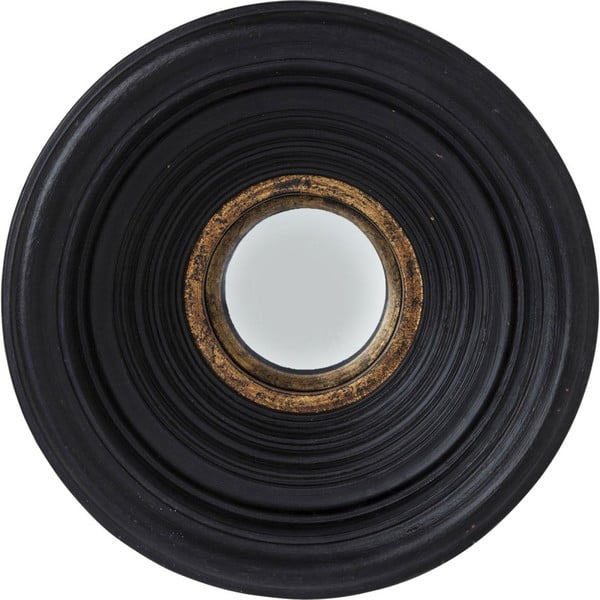 Čierne nástenné zrkadlo Kare Design Convec, Ø 38 cm
