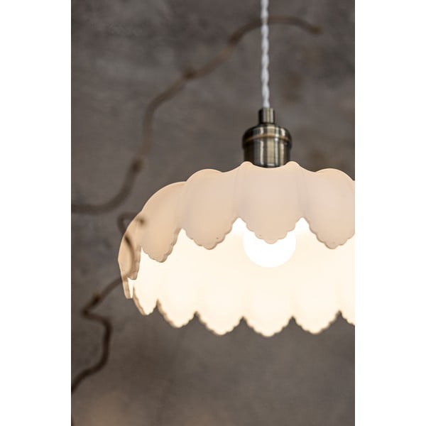 Závesné svietidlo so skleneným tienidlom v bielo-mosadzovej farbe ø 25,5 cm Kurage – Markslöjd-image-1