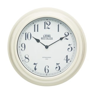 Krémovobiele nástenné hodiny Kitchen Craft Living Nostalgia, ⌀ 25,5  cm