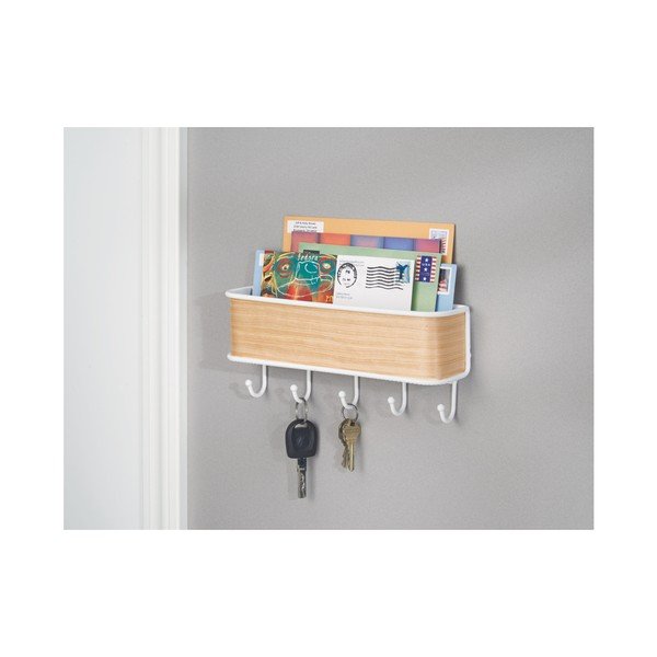 Nástenný držiak InterDesign Mail and Key Rack Light, dĺžka 27 cm-image-2