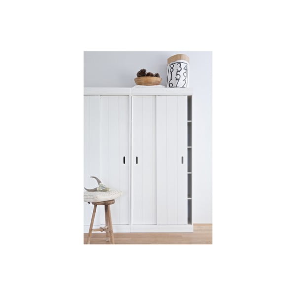 Biela drevená skriňa s pojazdnými dverami De Eekhoorn Row-image-4