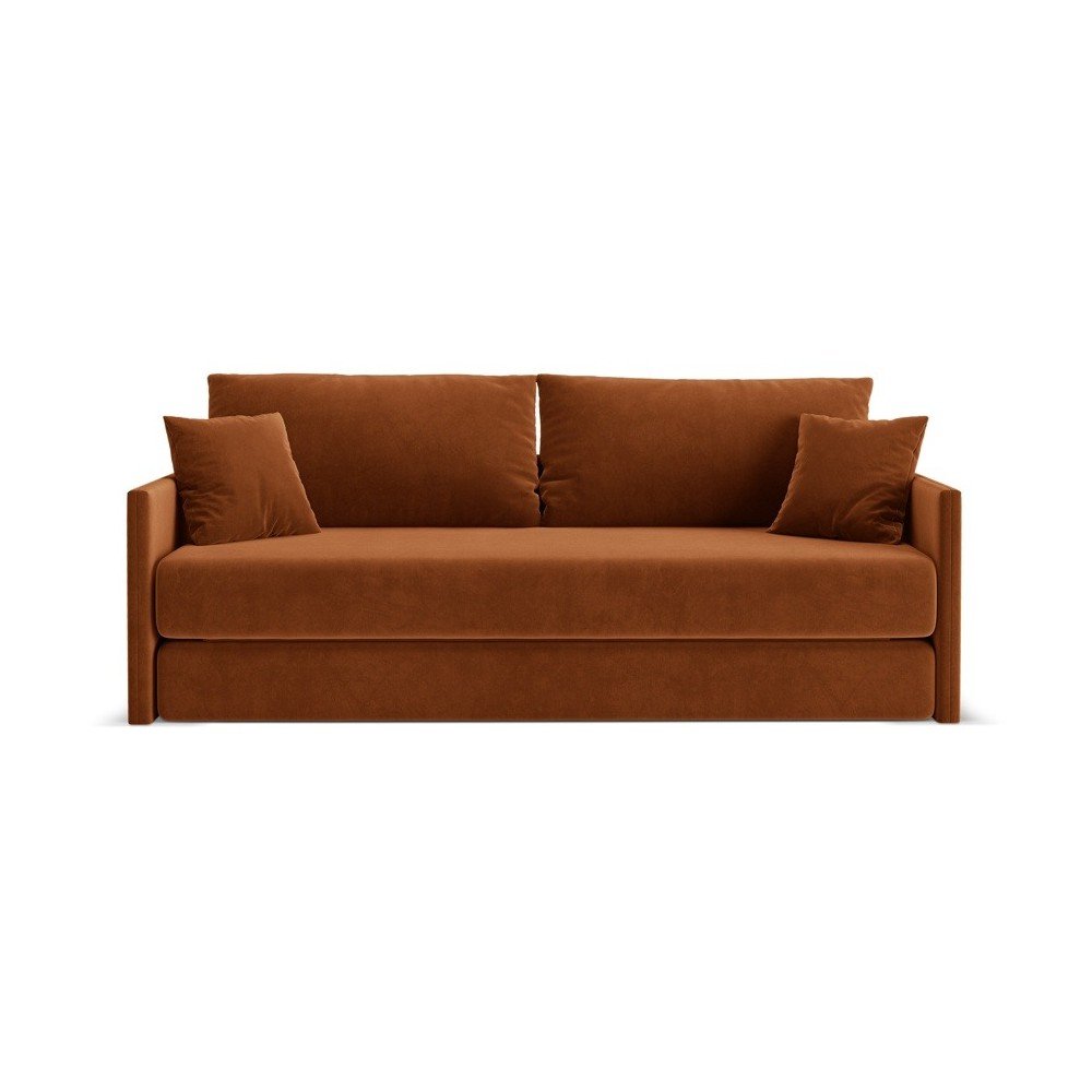 E-shop Zamatová rozkladacia pohovka v terakotovej farbe 209 cm Shannon – Cosmopolitan Design