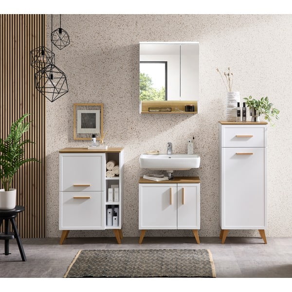 Biela nízka/závesná kúpeľňová skrinka 77x60 cm Quickset 383 – Pelipal-image-4