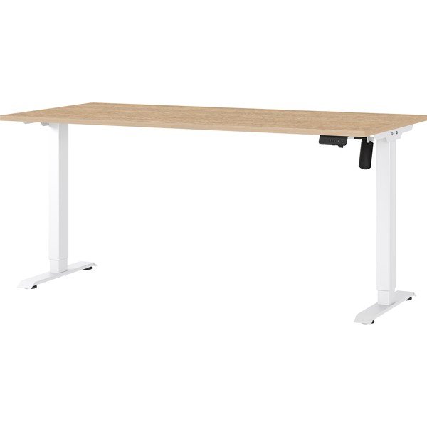 Polohovací pracovný stôl s elektricky nastaviteľnou výškou s doskou v dubovom dekore 80x160 cm Boras – Germania