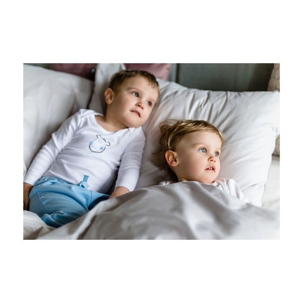 Svetlosivá obliečka na perinu na dvojlôžko/predĺžená z egyptskej bavlny 200x220 cm Perla – WeLoveBeds-image-2