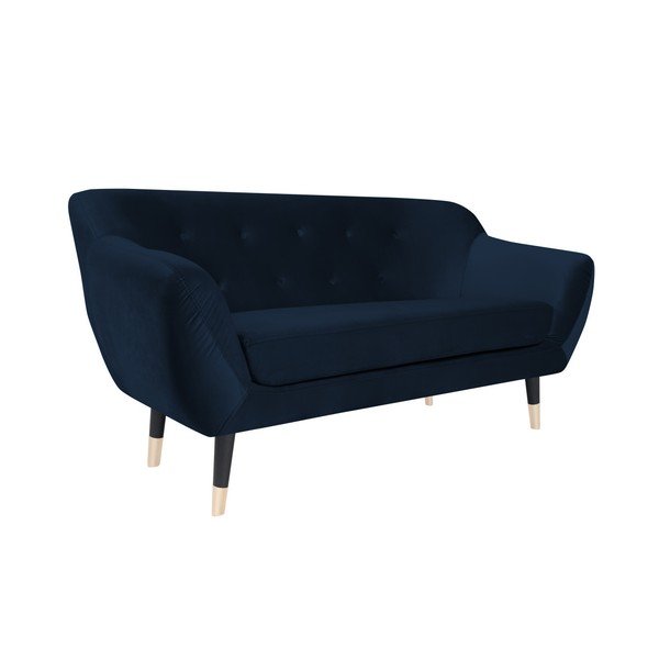 Tmavomodrá pohovka s čiernymi nohami Mazzini Sofas Amelie, 158 cm-image-2