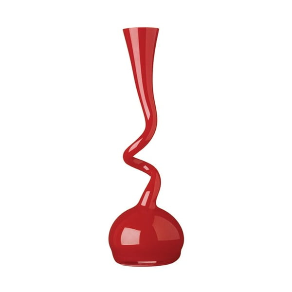 Sklenená váza Swing 30 cm, červená