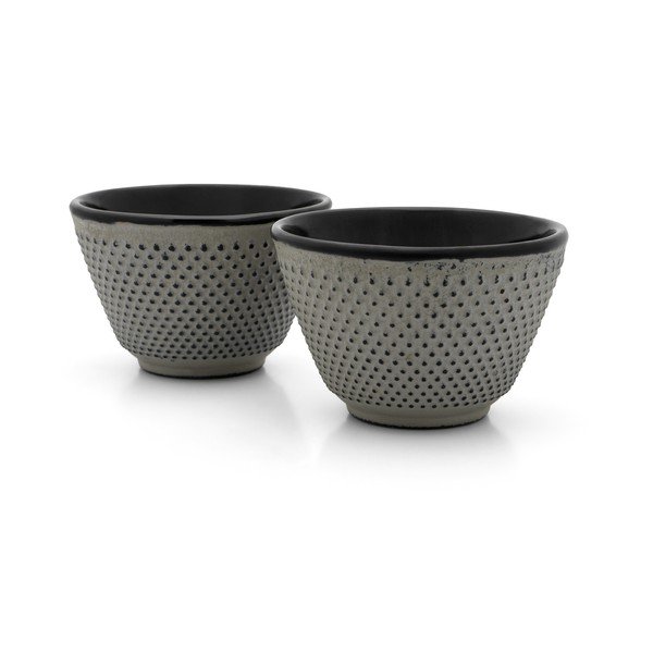 Sivé šálky v súprave 2 ks z liatiny 100 ml Jang – Bredemeijer