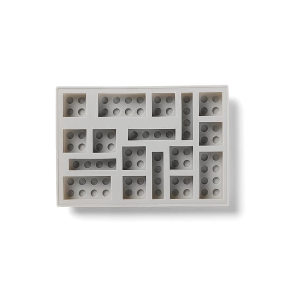Sivá silikónová forma na ľad v tvare dielika LEGO®