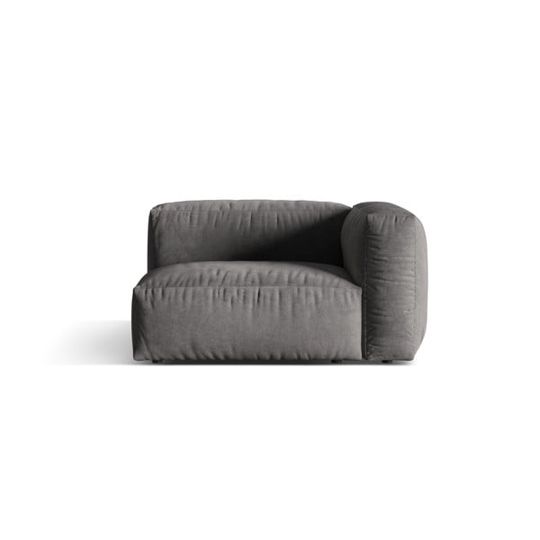 Sivý zamatový modul pohovky (pravý roh) Martina – Micadoni 