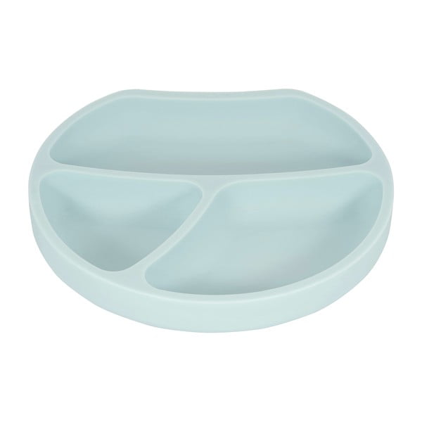 Svetlomodrý silikónový detský tanier 19x20,5 cm – Kindsgut-image-2