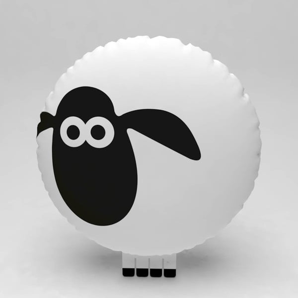 Čierno-biely vankúšik Anim Sheep