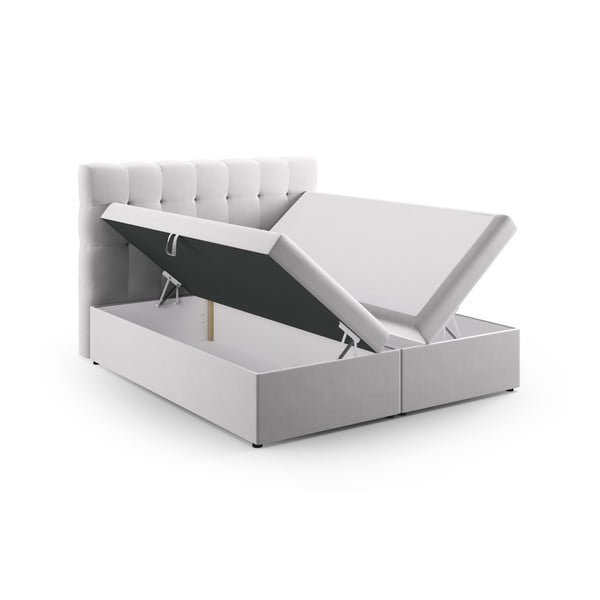 Svetlosivá boxspring posteľ s úložným priestorom 180x200 cm Bali – Cosmopolitan Design-image-3