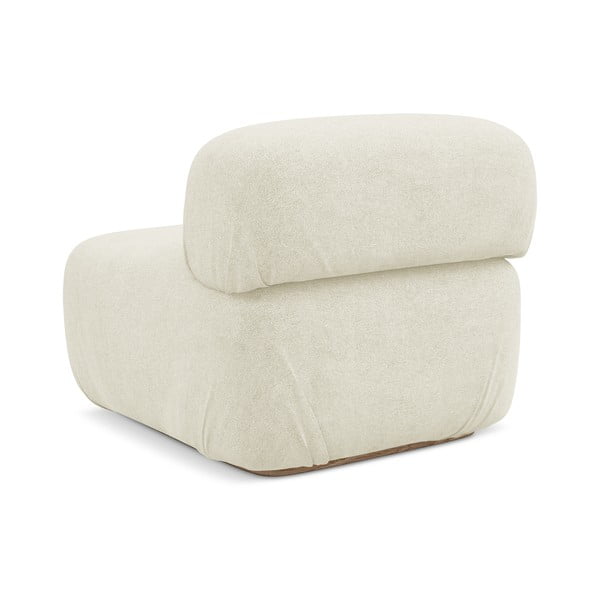 Krémovobiely modul pohovky z textílie buklé Ailani – Makamii-image-3