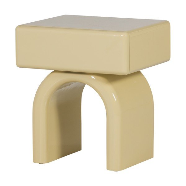 Svetložltý lesklý nočný stolík Zorel – WOOOD-image-2