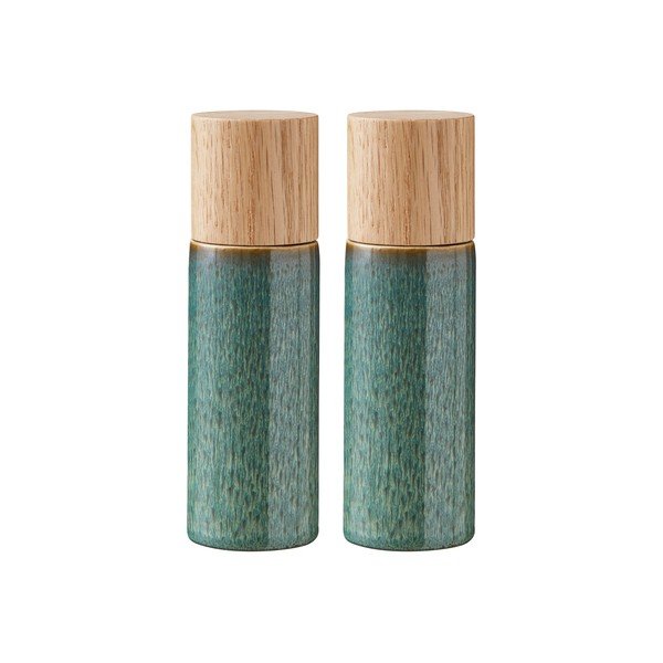 Zelená keramická sada mlynčekov na korenie a soľ 2 ks Gastro Green – Bitz