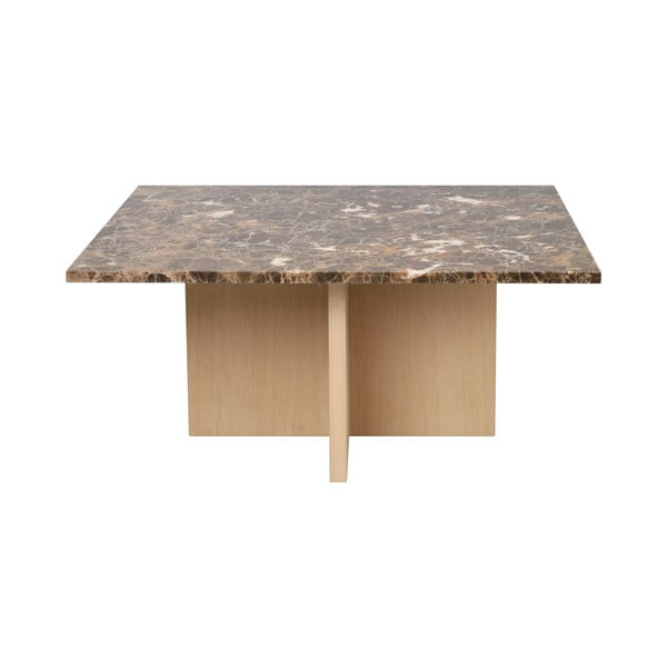 Hnedý mramorový konferenčný stolík 90x90 cm Brooksville - Rowico-image-3