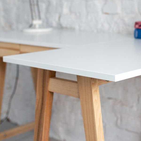 Pracovný stôl s bielou doskou 85x115 cm Luka - Ragaba-image-2