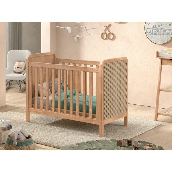 Postieľka s nastaviteľnou výškou 60x120 cm v prírodnej farbe Woods – Vipack-image-1
