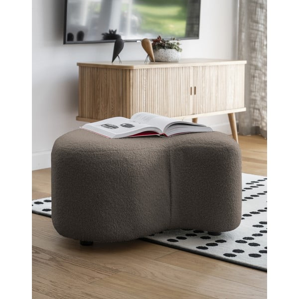 Hnedý taburet z textílie buklé Miuf – Miuform-image-1