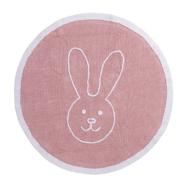 Ružový bavlnený koberec Happy Decor Kids Bunny, ⌀ 140 cm