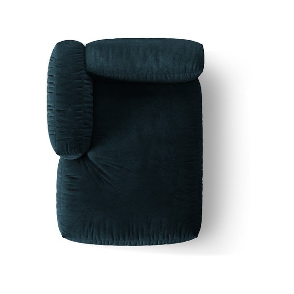 Tmavomodrý zamatový modul pohovky (ľavý roh) Martina – Micadoni -image-3