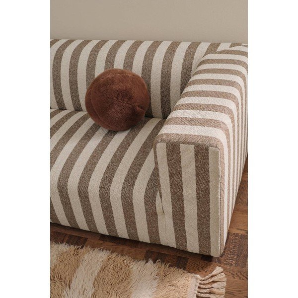 Hnedá/krémovobiela ženilková pohovka 220 cm Lisa – Ellos Home-image-2