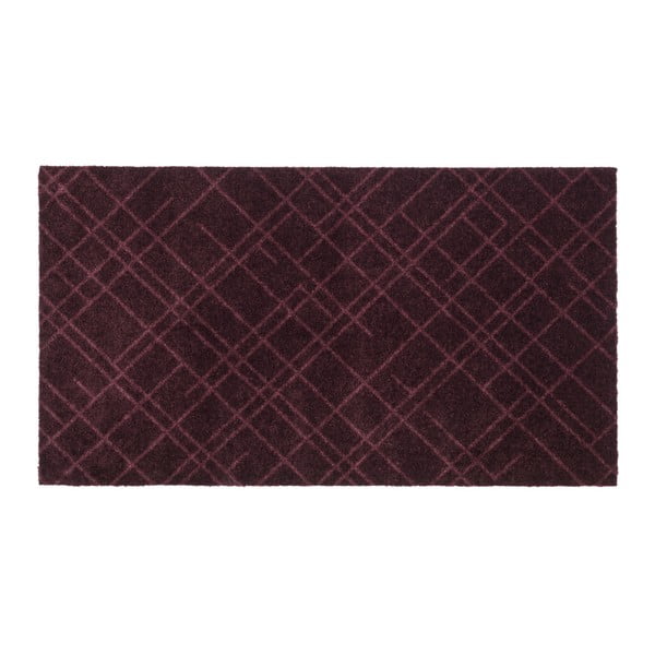 Tmavovínová rohožka Tica copenhagen Lines, 67 × 120 cm