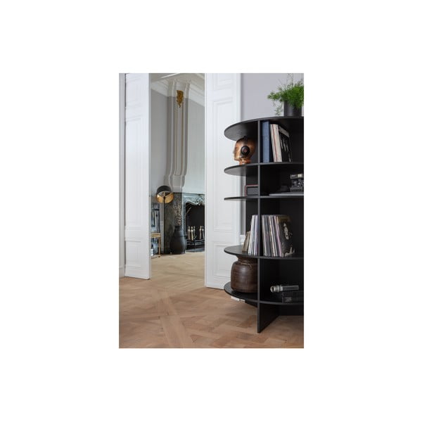 Čierna knižnica z jaseňového dreva 100x168 cm Trian – WOOOD-image-4