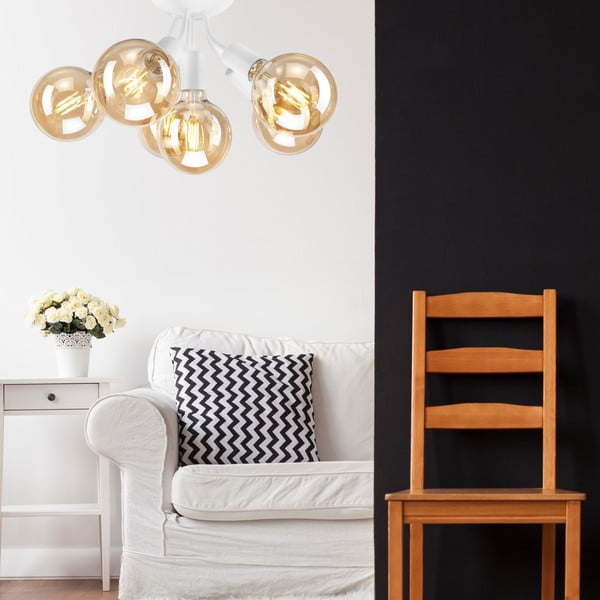 Biele stropné svietidlo bez tienidla Viggo – LAMKUR-image-2