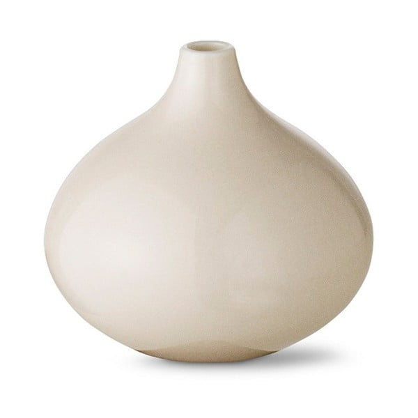 Krémová ručne vyrábaná váza Anne Black Drop, výška 7 cm