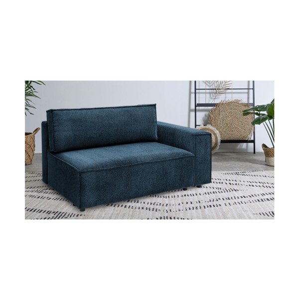 Tmavomodrý menčestrový modul pohovky (pravý roh) Nihad modular – Bobochic Paris-image-1