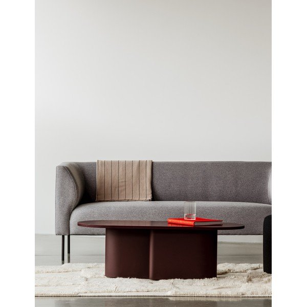 Vínovočervený konferenčný stolík s doskou v dubovom dekore 50x115 cm Looi – noo.ma-image-1