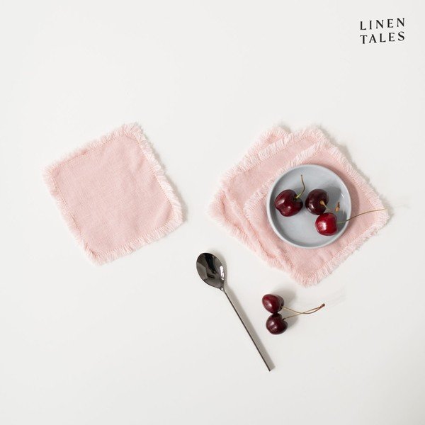 Svetloružové látkové obrúsky v súprave 4 ks - Linen Tales-image-1