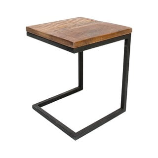 Čierny odkladací stolík s doskou z mangového dreva LABEL51 Box