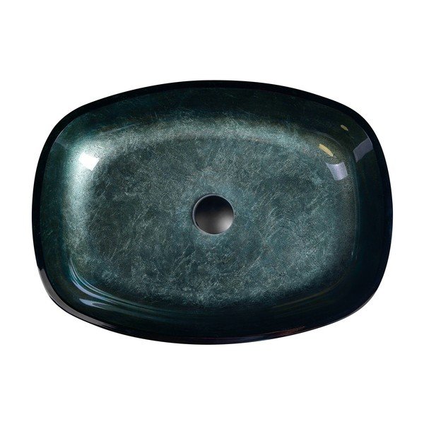 Sklenené umývadlo v petrolejovej farbe 54x39,5 cm Kvaore – Sapho-image-3