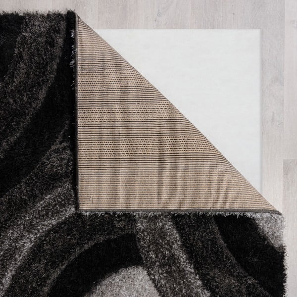 Čierno-sivý ručne tkaný koberec z recyklovaných vlákien 160x230 cm Velvet – Flair Rugs-image-2