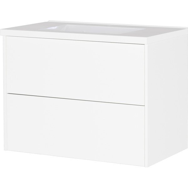 Biela matná závesná skrinka pod umývadlo 81x61 cm Bodera – Germania