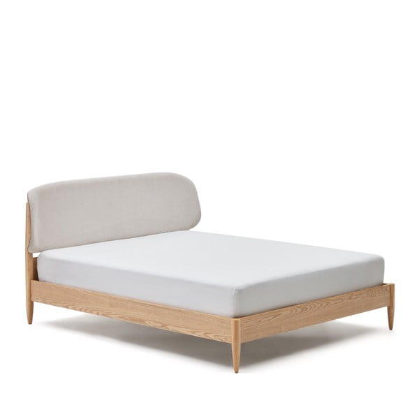 Dvojlôžková posteľ z jaseňového dreva s roštom v béžovo-prírodnej farbe 180x200 cm Octavia – Kave Home-image-3