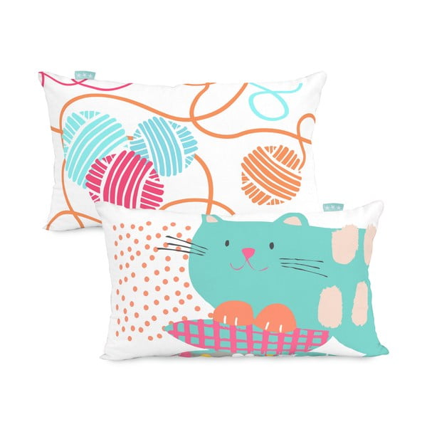 Bavlnená obojstranná obliečka na vankúš Moshi Moshi Cat & Mouse, 50 × 30 cm-image-2