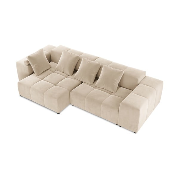 Béžová zamatová rohová pohovka (variabilná) Rome Velvet - Cosmopolitan Design-image-3