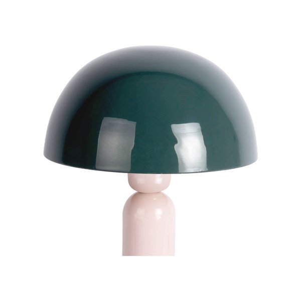 Tmavozelená/svetloružová kovová stolová lampa (výška  30 cm) Firenze round – Leitmotiv-image-1