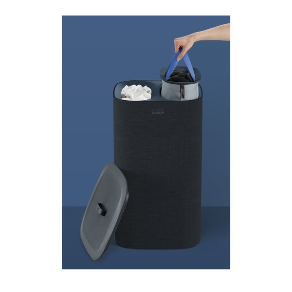 Antracitovosivý látkový kôš na bielizeň 2x30 l Tota – Joseph Joseph-image-3