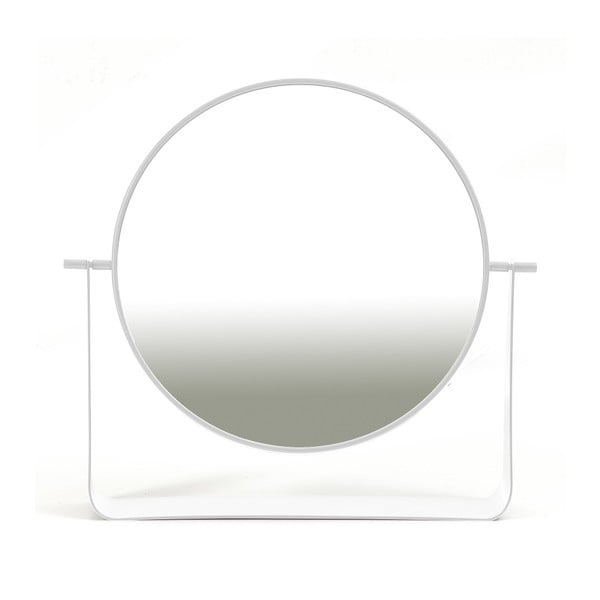 Biele otočné stolové zrkadlo HARTÔ, Ø 38 cm