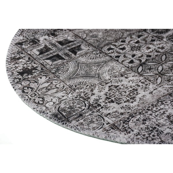 Sivý umývateľný okrúhly koberec ø 100 cm – Vitaus-image-2